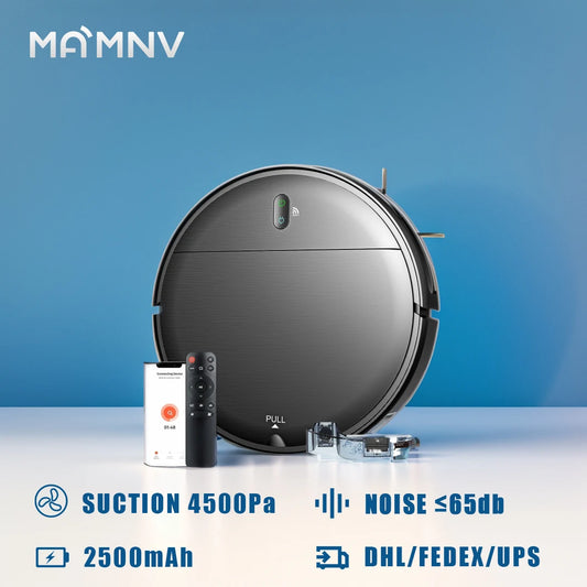 MAMNV BR151 Robot Vacuum Cleaner 4500Pa Mopping Cleaning Machine Sweeper Carpet Cleaner Smart Home Pet Hair Multiple Floors APP