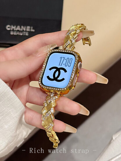 Wheat Spike Diamond-Encrusted Metal Starlight Watch Band for Apple Watch Female - Image 8