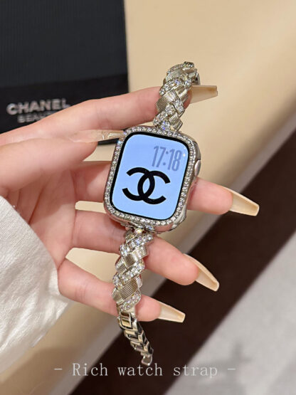 Wheat Spike Diamond-Encrusted Metal Starlight Watch Band for Apple Watch Female - Image 6