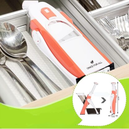 Mandoline Slicer, Vegetable Cutter, Strips Julienne Dicer (Orange) - Image 4