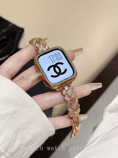 Wheat Spike Diamond-Encrusted Metal Starlight Watch Band for Apple Watch Female - Image 9