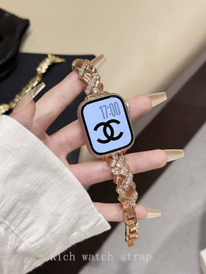 Wheat Spike Diamond-Encrusted Metal Starlight Watch Band for Apple Watch Female - Image 13