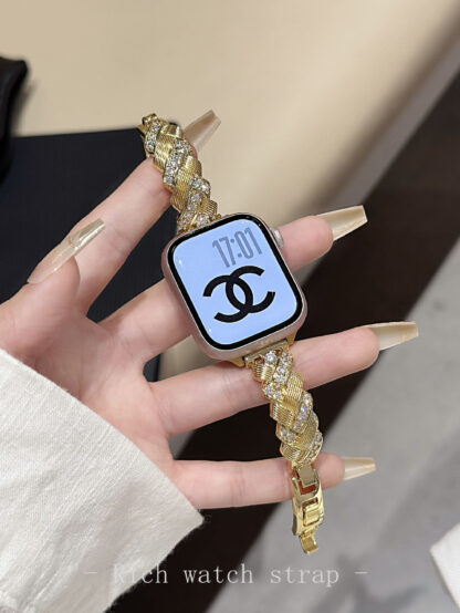 Wheat Spike Diamond-Encrusted Metal Starlight Watch Band for Apple Watch Female - Image 12