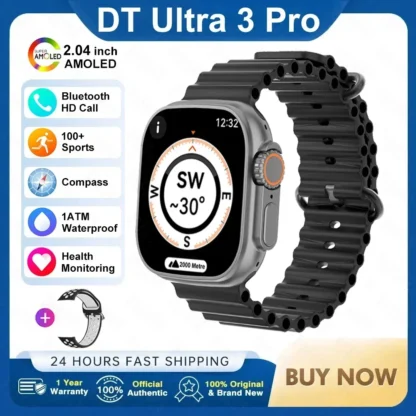Fashion NEW DT Ultra 3 32GB Smart Watch Google Map Music Video Player HD Bluetooth Call APP Store NFC Smart AI Voice Sport Watch - Image 11