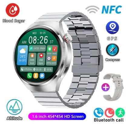 GT4 Pro Health Smart Watch Men 360*360 AMOLED Screen NFC GPS Tracker Compass BT call Blood oxygen IP68 Sport Smartwatch 2025New - Image 8