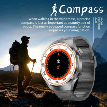 GT4 Pro Health Smart Watch Men 360*360 AMOLED Screen NFC GPS Tracker Compass BT call Blood oxygen IP68 Sport Smartwatch 2025New - Image 2