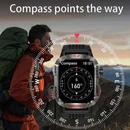 For Huawei Xiaomi Military GPS Smart Watch Men Flashlight Compass Waterproof Outdoor Sport Tracker Bluetooth Call Smartwatch Man - Image 5
