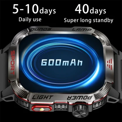 For Huawei Xiaomi Military GPS Smart Watch Men Flashlight Compass Waterproof Outdoor Sport Tracker Bluetooth Call Smartwatch Man - Image 6