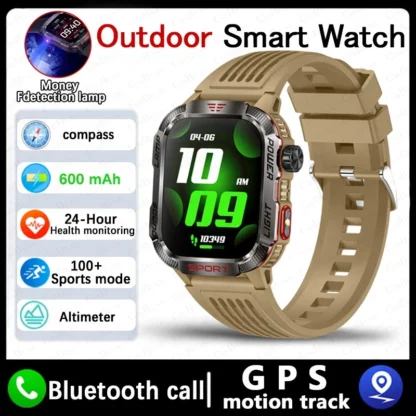 For Huawei Xiaomi Military GPS Smart Watch Men Flashlight Compass Waterproof Outdoor Sport Tracker Bluetooth Call Smartwatch Man - Image 8