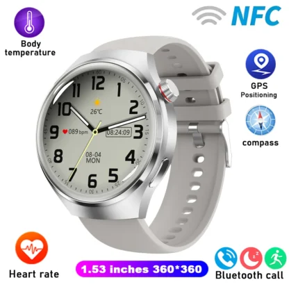 GT4 Pro Health Smart Watch Men 360*360 AMOLED Screen NFC GPS Tracker Compass BT call Blood oxygen IP68 Sport Smartwatch 2025New - Image 12