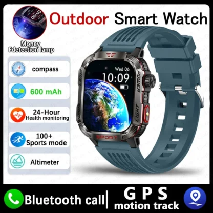 For Huawei Xiaomi Military GPS Smart Watch Men Flashlight Compass Waterproof Outdoor Sport Tracker Bluetooth Call Smartwatch Man - Image 9