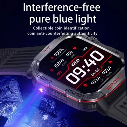 For Huawei Xiaomi Military GPS Smart Watch Men Flashlight Compass Waterproof Outdoor Sport Tracker Bluetooth Call Smartwatch Man - Image 4
