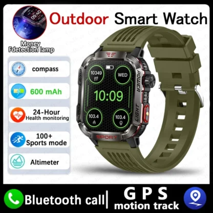 For Huawei Xiaomi Military GPS Smart Watch Men Flashlight Compass Waterproof Outdoor Sport Tracker Bluetooth Call Smartwatch Man - Image 10