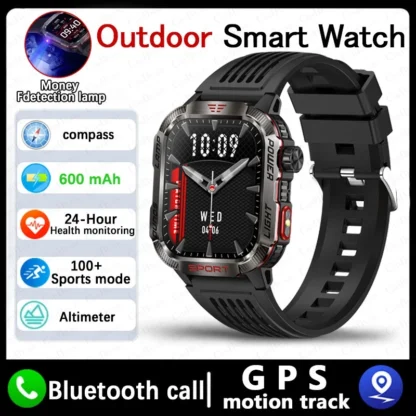 For Huawei Xiaomi Military GPS Smart Watch Men Flashlight Compass Waterproof Outdoor Sport Tracker Bluetooth Call Smartwatch Man - Image 7