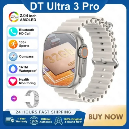 Fashion NEW DT Ultra 3 32GB Smart Watch Google Map Music Video Player HD Bluetooth Call APP Store NFC Smart AI Voice Sport Watch - Image 17