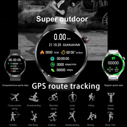 GT4 Pro Health Smart Watch Men 360*360 AMOLED Screen NFC GPS Tracker Compass BT call Blood oxygen IP68 Sport Smartwatch 2025New - Image 5