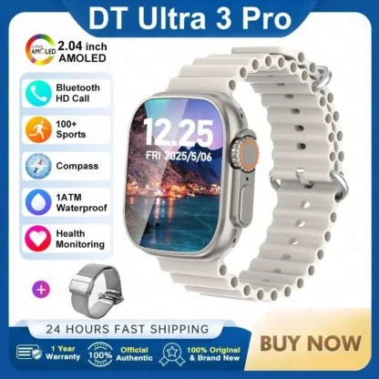 Fashion NEW DT Ultra 3 32GB Smart Watch Google Map Music Video Player HD Bluetooth Call APP Store NFC Smart AI Voice Sport Watch - Image 15
