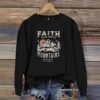 Round neck FAITH printed pullover sweatshirt
