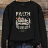 Round neck FAITH printed pullover sweatshirt