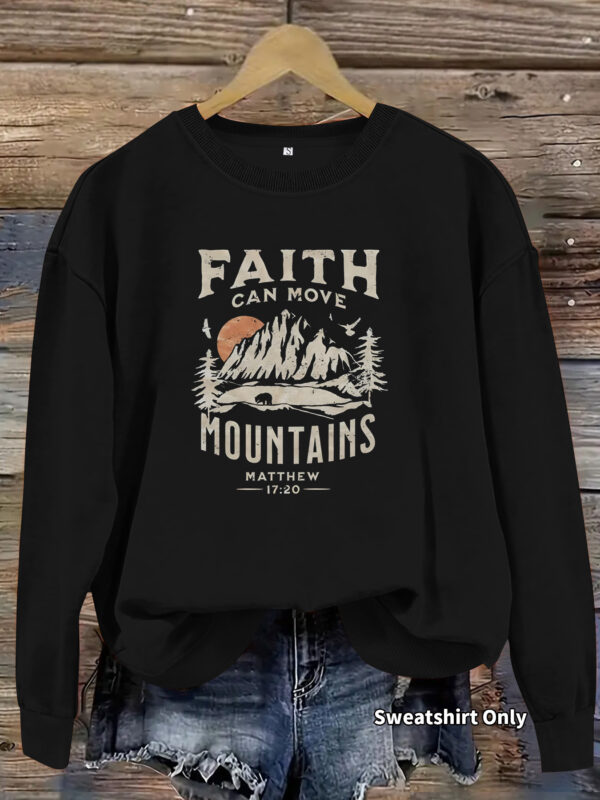 Round neck FAITH printed pullover sweatshirt