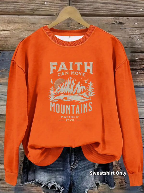 Round neck FAITH printed pullover sweatshirt