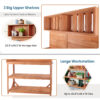 65" Large Wooden Farmhouse Rustic Outdoor Potting Bench Table Garden Potting Bench with 4 Storage Shelves and Side Hook,Natural