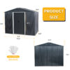 8ft x 6ft Outdoor Metal Storage Shed with Floor Base Black
