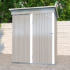 5 * 3FT outdoor storage shed, tool shed with sloping roof and lockable door, backyard garden metal shed, courtyard lawn, gray