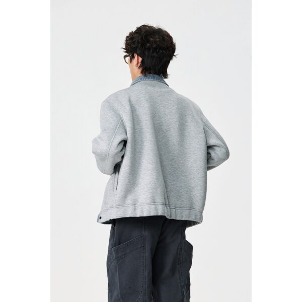 Loose Fit Lapel Work Jacket Mock Two-Piece Outerwear Men's Youth