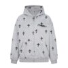 Full printed cross hooded jacket
