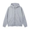 Retro rivet design zipper cardigan hooded jacket