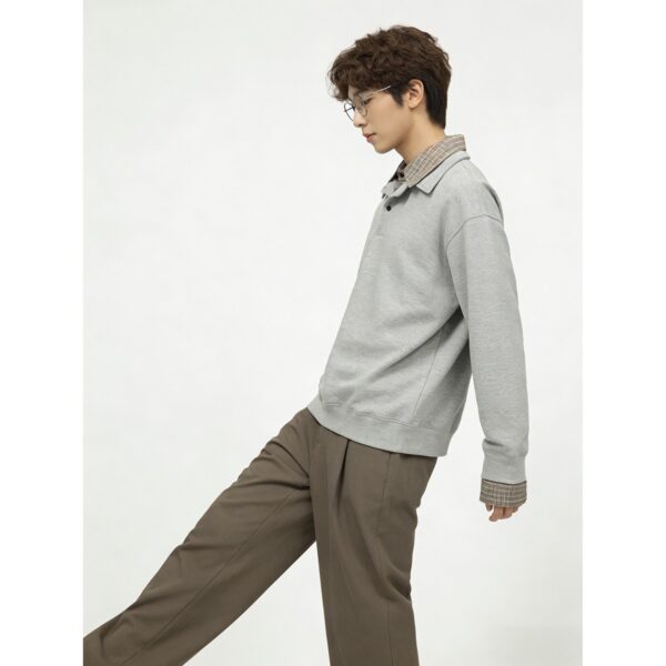 Hooded Sweatshirt with Turn-Down Collar Unisex