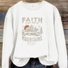 Round neck FAITH printed pullover sweatshirt