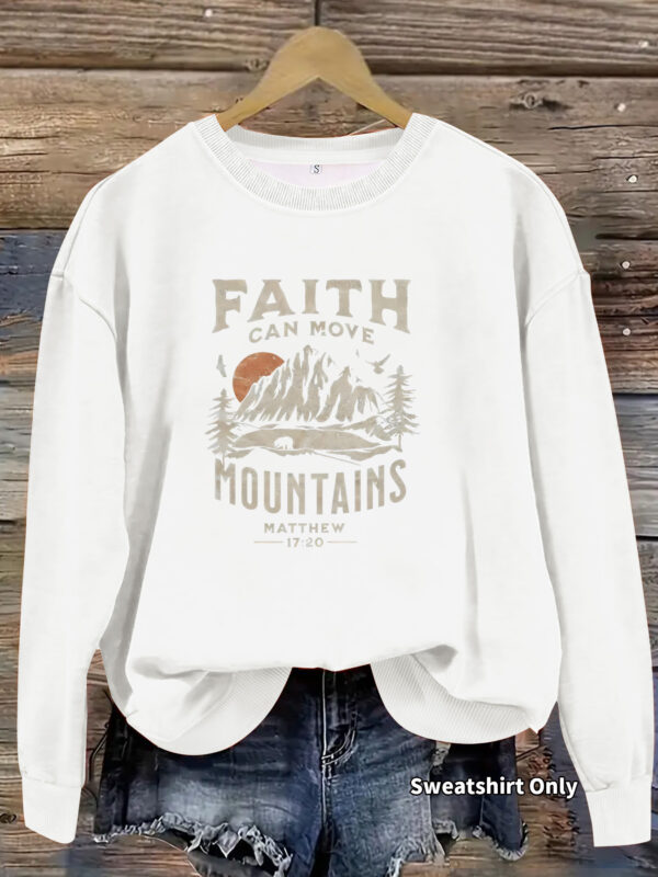 Round neck FAITH printed pullover sweatshirt