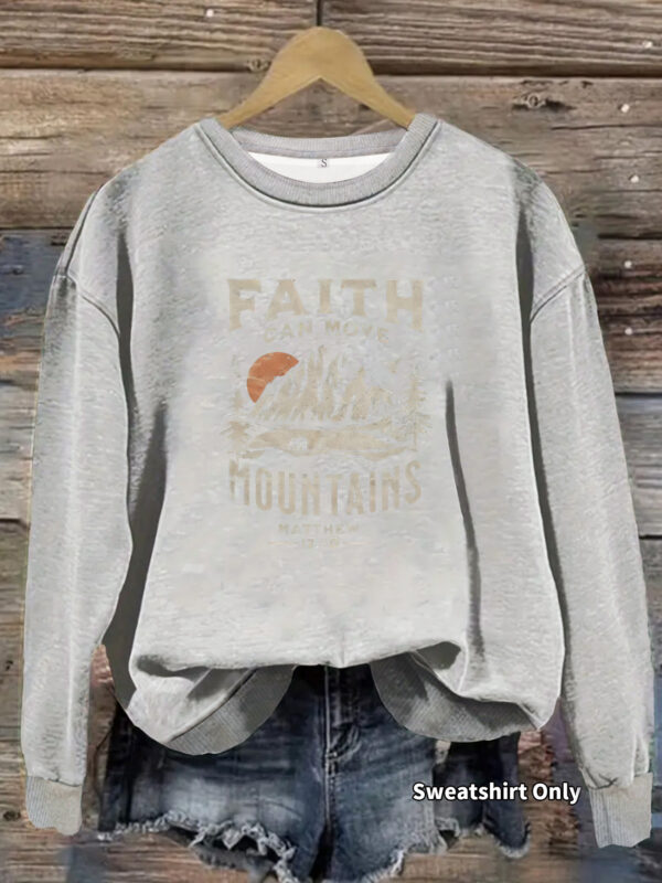Round neck FAITH printed pullover sweatshirt