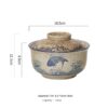 Ceramic instant noodle bowl, Chinese household tableware with lid
