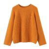 Simple soft and loose fitting pullover knitted sweater