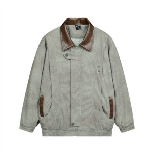 Tie dye distressed loose jacket with dark patterns