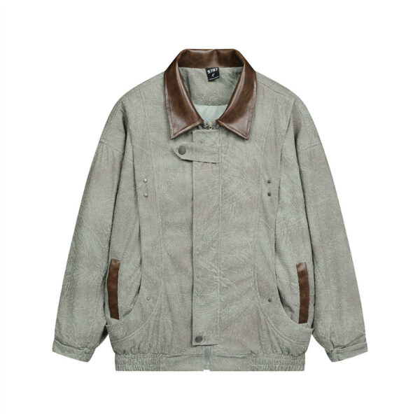 Tie dye distressed loose jacket with dark patterns