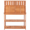 65" Large Wooden Farmhouse Rustic Outdoor Potting Bench Table Garden Potting Bench with 4 Storage Shelves and Side Hook,Natural