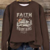 Round neck FAITH printed pullover sweatshirt