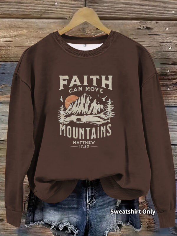 Round neck FAITH printed pullover sweatshirt