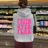 Hooded long sleeved fleece sweatshirt with Faith Over Fear print
