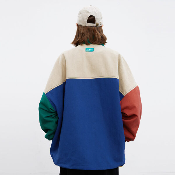 Splicing and contrasting colors, wearing a jacket on both sides