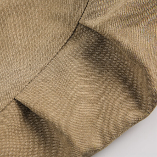 Splicing contrasting PU leather flip collar workwear jacket