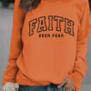 Round neck FAITH printed pullover sweatshirt