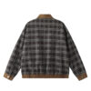 Plaid large pocket color blocked lapel jacket