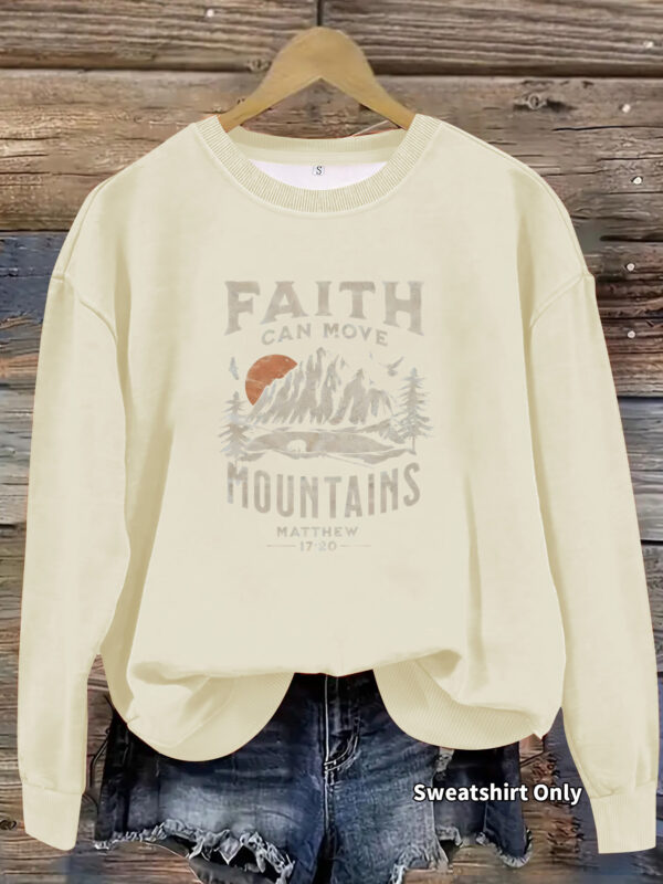 Round neck FAITH printed pullover sweatshirt