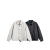 Notched Lapel Workwear Jacket for Men, Loose Wool Blend Coat