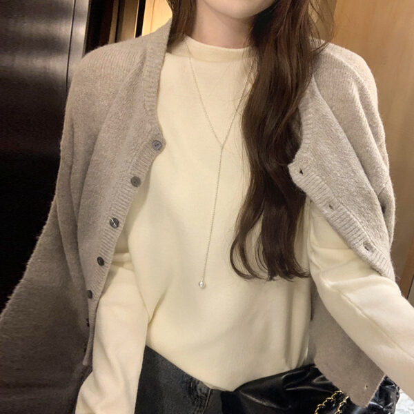 Knitted women's loose and lazy small fragrance base sweater